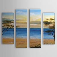 Hand Painted Oil Painting Landscape Sea Set of 4 with Stretched Frame 1307-LS0107 