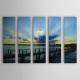 Hand Painted Oil Painting Landscape Sea Bridge Set of 5 with Stretched Frame 1307-LS0111 