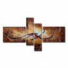 Hand-painted Abstract Oil Painting with Stretched Frame - Set of 4 