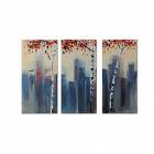 Hand-painted Landscape Oil Painting with Stretched Frame - Set of 3 