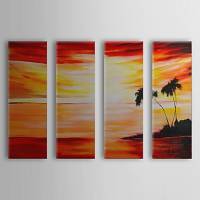 Hand Painted Oil Painting Landscape Sea with Stretched Frame Set of 4 1306-LS0329 