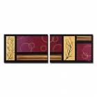 Hand-painted Abstract Oil Painting with Stretched Frame - Set of 2 