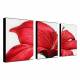 Hand Painted Oil Painting Floral Red Petals Set of 3 with Stretched Frame 1307-FL0150 