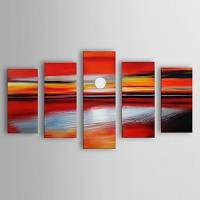 Hand Painted Oil Painting Landscape Sea with Stretched Frame Set of 5 1306-LS0315 