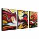 Hand Painted Oil Painting Abstract Set of 3 with Stretched Frame 1307-AB0603 