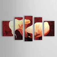 Hand-painted Oil Painting Floral Calla Lily Set of 5 1302-FL0070 