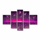 Hand-painted Abstract Oil Painting with Stretched Frame - Set of 5 