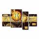 Hand-painted Abstract Oil Painting with Stretched Frame - Set of 4 