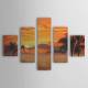 Hand Painted Oil Painting Landscape Sea with Stretched Frame Set of 5 1306-LS0320 
