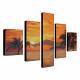 Hand Painted Oil Painting Landscape Sea with Stretched Frame Set of 5 1306-LS0320 