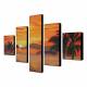 Hand Painted Oil Painting Landscape Sea with Stretched Frame Set of 5 1306-LS0320 