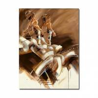 Hand-painted People Oil Painting with Stretched Frame 