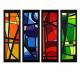 Hand-painted Abstract Oil Painting with Stretched Frame - Set of 4 