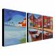 Hand-painted Landscape Oil Painting with Stretched Frame - Set of 3 