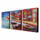 Hand-painted Landscape Oil Painting with Stretched Frame - Set of 3 