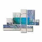 Hand-painted Abstract Oil Painting with Stretched Frame - Set of 8 