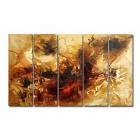 Hand-painted Abstract Oil Painting with Stretched Frame - Set of 5 