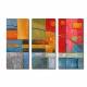 Hand-painted Abstract Oil Painting with Stretched Frame - Set of 3 