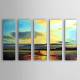 Hand Painted Oil Painting Landscape Sea with Stretched Frame Set of 5 1306-LS0323 