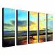Hand Painted Oil Painting Landscape Sea with Stretched Frame Set of 5 1306-LS0323 