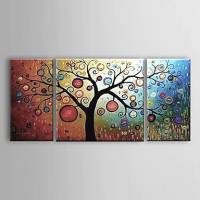 Hand-painted Abstract Oil Painting with Stretched Frame - Set of 3 