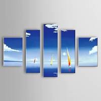 Hand Painted Oil Painting Landscape Sea with Stretched Frame Set of 5 1306-LS0316 