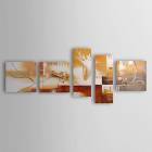 Hand-painted Abstract Oil Painting with Stretched Frame - Set of 5 