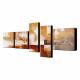 Hand-painted Abstract Oil Painting with Stretched Frame - Set of 5 