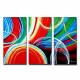 Hand-painted Abstract Oil Painting with Stretched Frame - Set of 3 