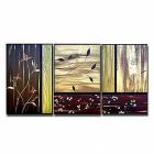 Hand-painted Floral Oil Painting with Stretched Frame - Set of 3 