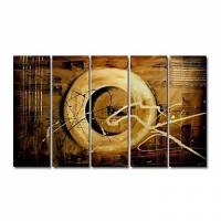 Hand-painted Abstract Oil Painting with Stretched Frame - Set of 5 