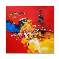 Hand-painted Abstract Oil Painting with Stretched Frame 