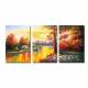 Hand-painted Landscape Oil Painting with Stretched Frame - Set of 3 