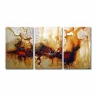 Hand-painted Abstract Oil Painting with Stretched Frame - Set of 3 