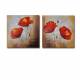 Hand-painted Floral Oil Painting with Stretched Frame - Set of 2 