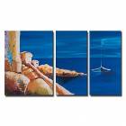 Hand-painted Landscape Oil Painting with Stretched Frame - Set of 3 