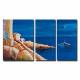 Hand-painted Landscape Oil Painting with Stretched Frame - Set of 3 