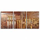Hand-painted Abstract Oil Painting with Stretched Frame - Set of 3 