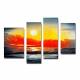 Hand-painted Landscape Oil Painting with Stretched Frame - Set of 4 