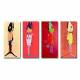 Hand-painted Abstract Oil Painting with Stretched Frame - Set of 4 