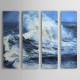 Hand Painted Oil Painting Landscape Big Wave Set of 4 with Stretched Frame 1307-LS0110 