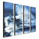 Hand Painted Oil Painting Landscape Big Wave Set of 4 with Stretched Frame 1307-LS0110 