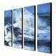 Hand Painted Oil Painting Landscape Big Wave Set of 4 with Stretched Frame 1307-LS0110 