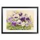 Printed Art Floral White and Purple Pansies by Joanne Porter 