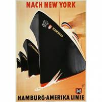 Printed Art Nach New York Hamburg-Amerika Linie by Vintage Posters 